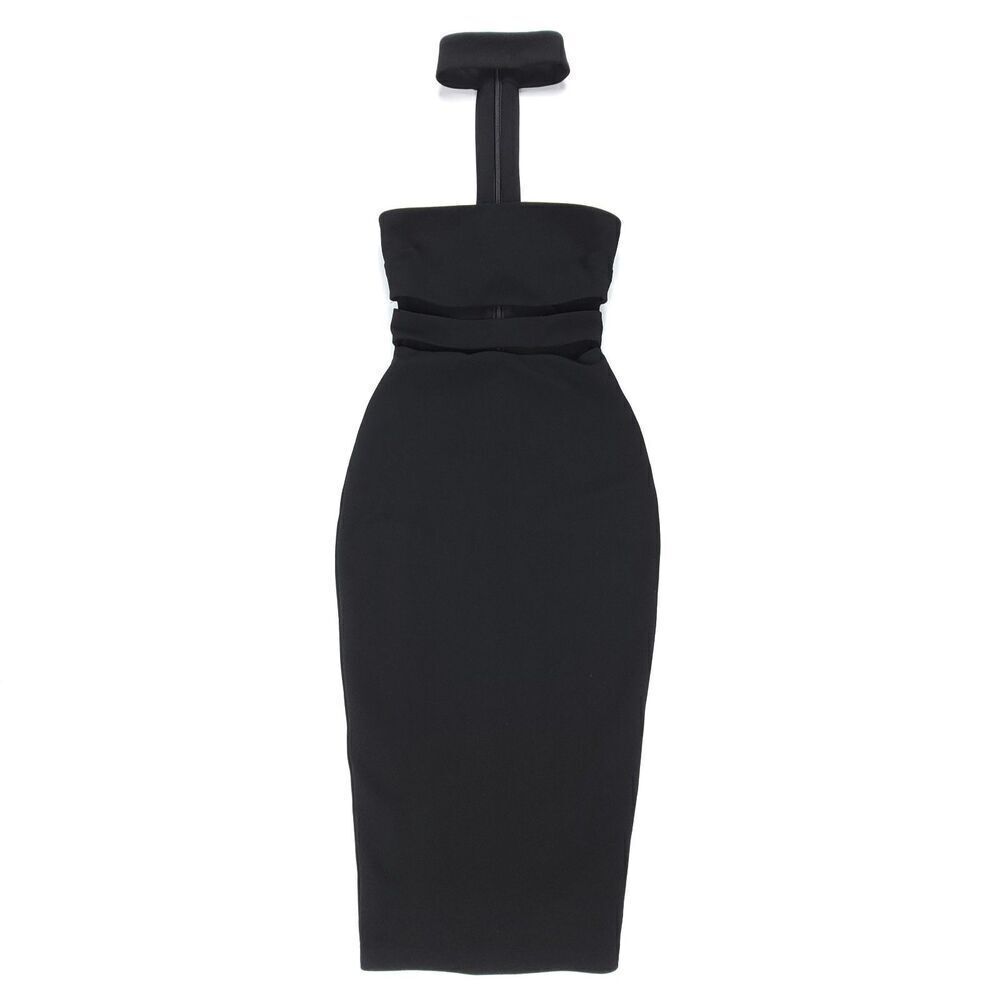 NOOKIE Frankie Bodycon Choker Neck Cut Out Mini Dress Womens XS Cocktail Black